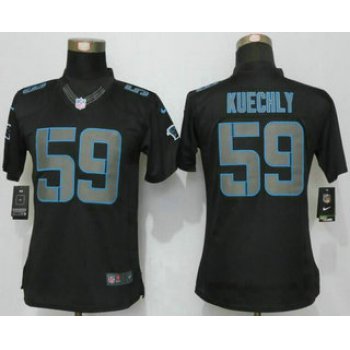 Women's Carolina Panthers #59 Luke Kuechly Black Impact Stitched NFL Nike Limited Jersey