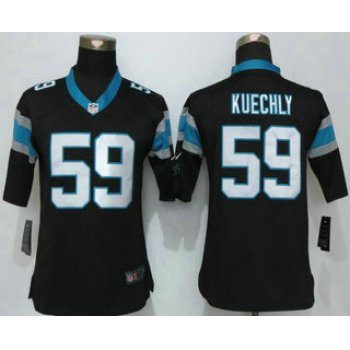 Women's Carolina Panthers #59 Luke Kuechly Black Team Color NFL Nike Limited Jersey