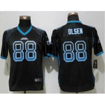 Women's Carolina Panthers #88 Greg Olsen Black Drift Fashion NFL Nike Jersey