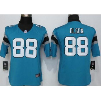Women's Carolina Panthers #88 Greg Olsen Light Blue Alternate NFL Nike Limited Jersey