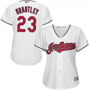 Women's Cleveland Indians #23 Michael Brantley White Home Cool Base Stitched Jersey