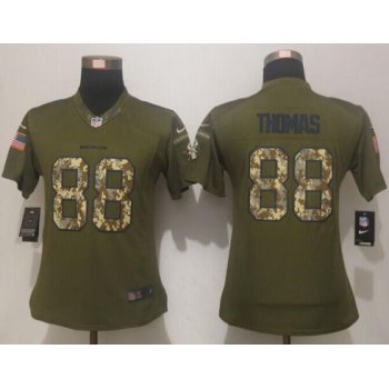 Women's Denver Broncos #88 Demaryius Thomas Green Salute to Service NFL Nike Limited Jersey