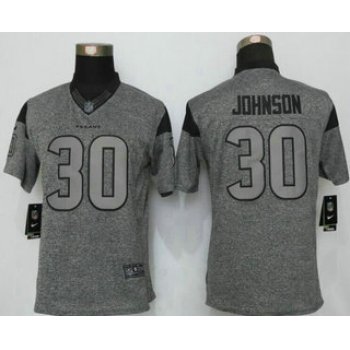 Women's Houston Texans #30 Kevin Johnson Nike Gray Gridiron NFL Gray Limited Jersey