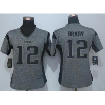 Women's New England Patriots #12 Tom Brady Gray Gridiron Nike NFL Limited Jersey