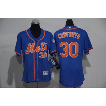 Women's New York Mets #30 Michael Conforto Blue With Orange 2016 Flexbase Stitched Baseball Jersey