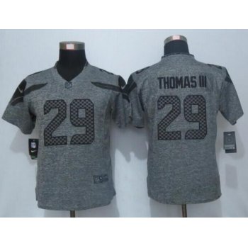 Women's Seattle Seahawks #29 Earl Thomas III Gray Gridiron Nike NFL Limited Jersey