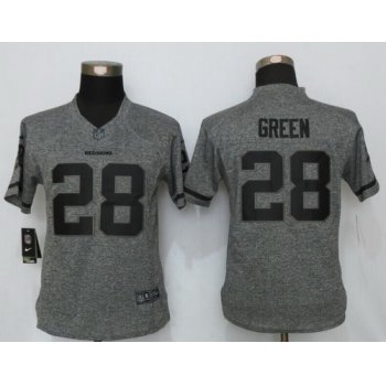 Women's Washington Redskins #28 Darrell Green Retired Gray Gridiron Stitched NFL Nike Limited Jersey