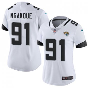 Nike Jacksonville Jaguars #91 Yannick Ngakoue White Women's Stitched NFL Vapor Untouchable Limited Jersey