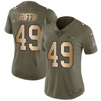 Nike Seahawks #49 Shaquem Griffin Olive Gold Women's Stitched NFL Limited 2017 Salute to Service Jersey
