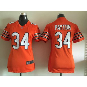 Women's Chicago Bears #34 Walter Payton Nike Orange Game Jersey
