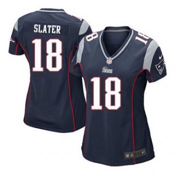 Women's New England Patriots #18 Matthew Slater Navy Blue Team Color NFL Nike Game Jersey