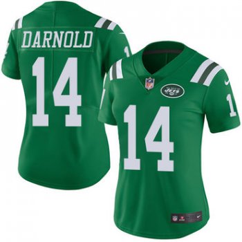 Nike Jets #14 Sam Darnold Green Women's Stitched NFL Limited Rush Jersey