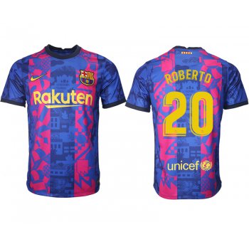 Men 2021-2022 Club Barcelona blue training suit aaa version 20 Soccer Jersey