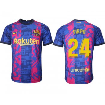 Men 2021-2022 Club Barcelona blue training suit aaa version 24 Soccer Jersey