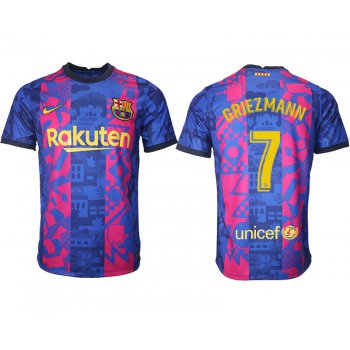 Men 2021-2022 Club Barcelona blue training suit aaa version 7 Soccer Jerseys