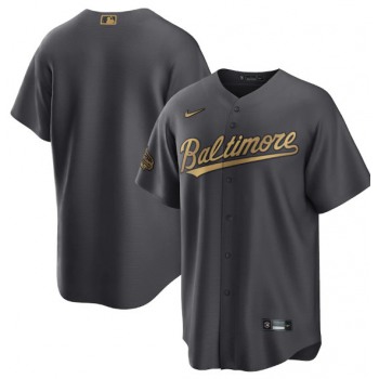 Men's Baltimore Orioles Blank Charcoal 2022 All-Star Cool Base Stitched Baseball Jersey