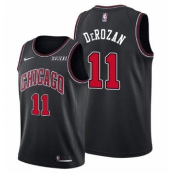 Men's Chicago Bulls #11 DeMar DeRozan Black Edition Swingman Stitched Basketball Jersey