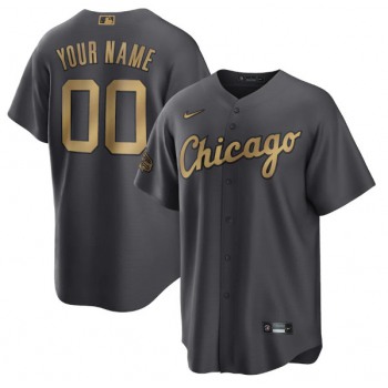 Men's Chicago White Sox Active Player Custom Charcoal 2022 All-Star Cool Base Stitched Baseball Jersey