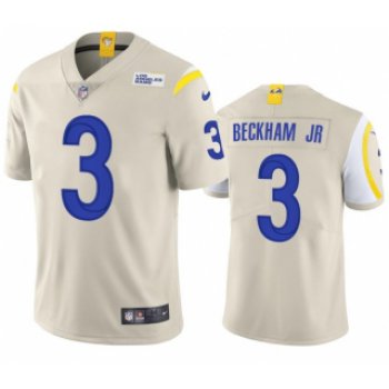 Men's Los Angeles Rams #3 Odell Beckham Jr. 2021 Vapor Untouchable Limited Stitched Football Bone Jersey
