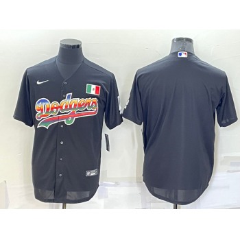 Men's Los Angeles Dodgers Blank Black Mexico Cool Base Nike Jersey