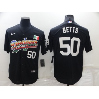 Men's Los Angeles Dodgers #50 Mookie Betts Black Mexico Cool Base Nike Jersey