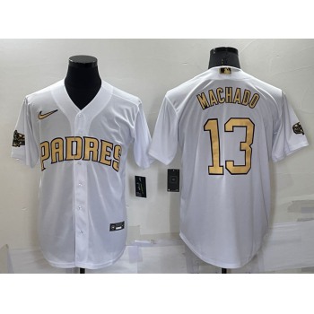 Men's San Diego Padres #13 Manny Machado White 2022 All Star Stitched Cool Base Nike Jersey