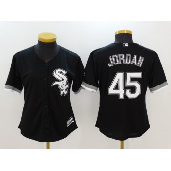Women's Chicago White Sox #45 Michael Jordan Black Stitched Jersey