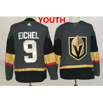 Youth Adidas Vegas Golden Knights #9 Jack Eichel Grey Home Authentic Stitched NHL Jersey
