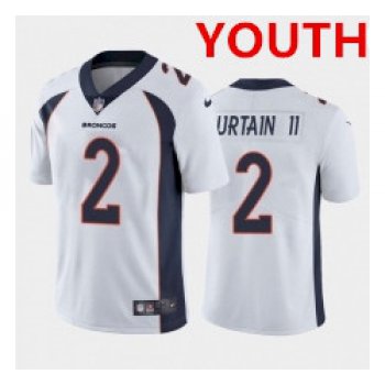 Youth Denver Broncos #2 Surtain II White Nike Vapor Untouchable Limited 2021 NFL Jersey