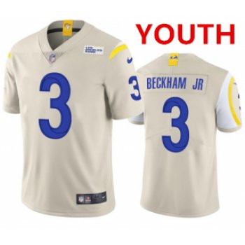 Youth Los Angeles Rams #3 Odell Beckham Jr. Vapor Untouchable Limited Stitched Bone Jersey