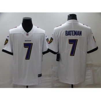 Men's Baltimore Ravens #7 Rashod Bateman White 2022 Vapor Untouchable Stitched NFL Nike Limited Jersey