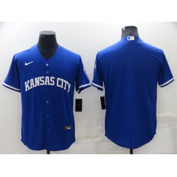 Men's Kansas City Royals Blank Blue 2022 City Connect Cool Base Stitched Jersey