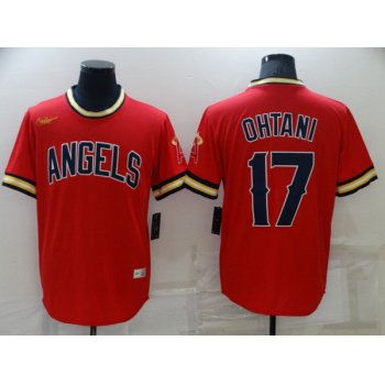 Men's Los Angeles Angels #17 Shohei Ohtani Red Cool Base Stitched Jersey