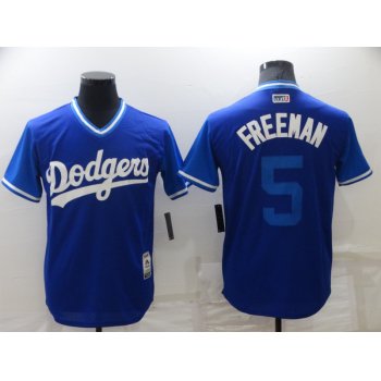 Men's Los Angeles Dodgers #5 Freddie Freeman Royal-Light Blue 2018 Players Weekend Authentic Jersey