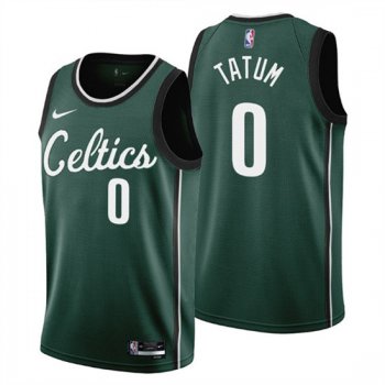 Men's Boston Celtics Jayson Tatum 2022-23 Green City Edition Stitched Jersey