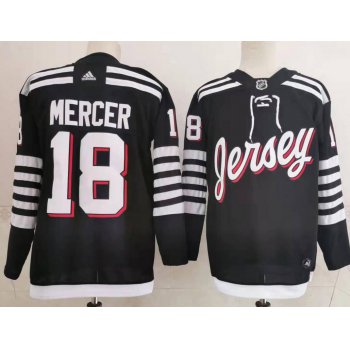 Men's New Jersey Devils #18 Dawson Mercer adidas Black 2021-22 Alternate Primegreen Authentic Pro Player Third Jersey