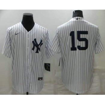 Men's New York Yankees #15 Thurman Munson White No Name Stitched MLB Nike Cool Base Jersey