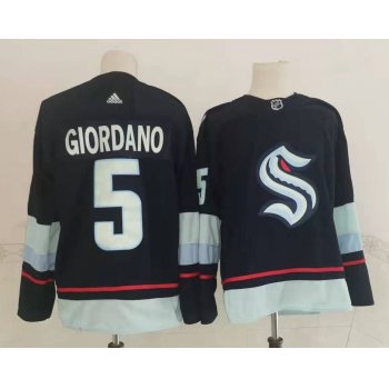 Men's Seattle Kraken #5 Mark Giordano Navy Blue Adidas Stitched NHL Jersey