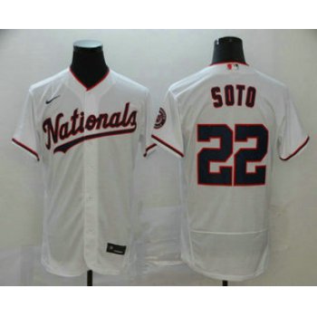 Men's Washington Nationals #22 Juan Soto White Stitched MLB Flex Base Jersey