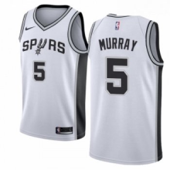 Mens Nike San Antonio Spurs 5 Dejounte Murray Swingman White Home NBA Jersey Association Edition