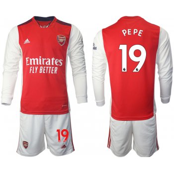 Men 2021-2022 Club Arsenal home red Long Sleeve 19 Soccer Jersey