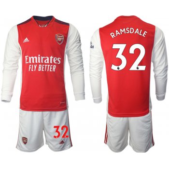 Men 2021-2022 Club Arsenal home red Long Sleeve 32 Soccer Jersey