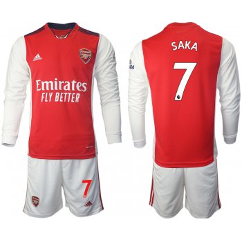 Men 2021-2022 Club Arsenal home red Long Sleeve 7 Soccer Jersey