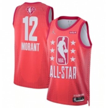 Men 2022 All Star 12 Ja Morant Maroon Basketball Jersey