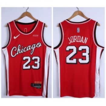 Men Chicago Bulls 23 Michael Jordan 75th Anniversary Red Edition Swingman Stitched Basketball Jersey