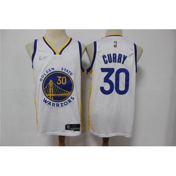 Men's Golden State Warriors #30 Stephen Curry White 75th Anniversary Diamond 2021 Stitched Jersey