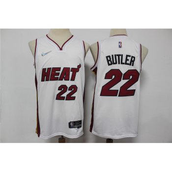 Men's Miami Heat #22 Jimmy Butler White 75th Anniversary Diamond 2021 Stitched Jersey