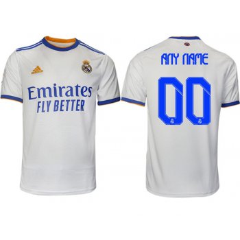 Men's Real Madrid Custom 2021-22 White Home Soccer Jersey