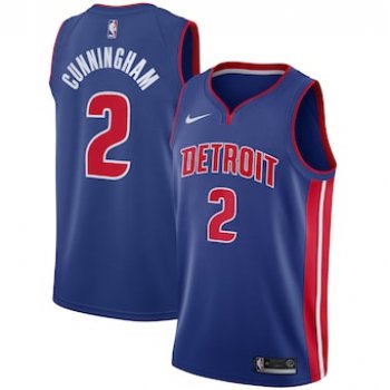 Nike Pistons #2 Cade Cunningham Blue NBA Swingman Icon Edition Jersey