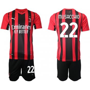 Men 2021-2022 Club AC Milan home red 22 Soccer Jersey
